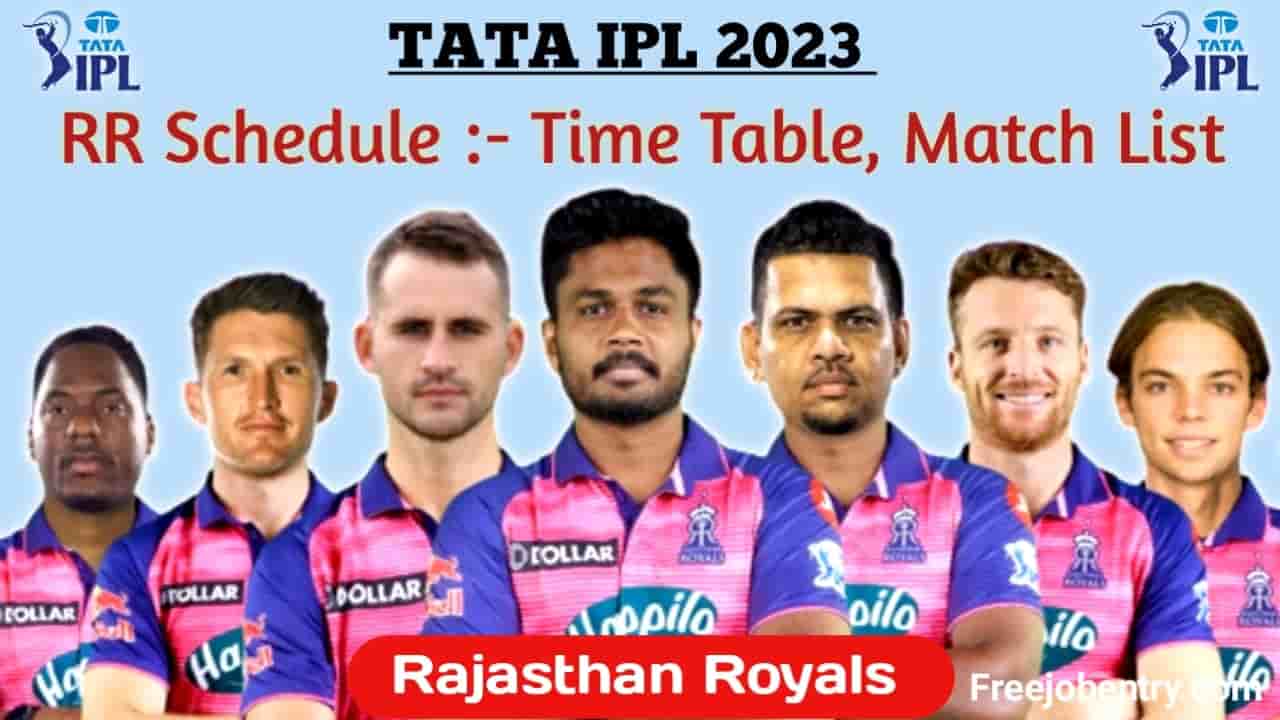 RR Full Schedule IPL 2023 Time Table in hindi